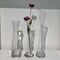 Bud Vase, Width 3", Height 15.75", Clear Tall Slant Cut Opening Gathering Concaved Glass Floral Container Centerpiece for Wedding Party Event Home Office Decor, 1 Piece